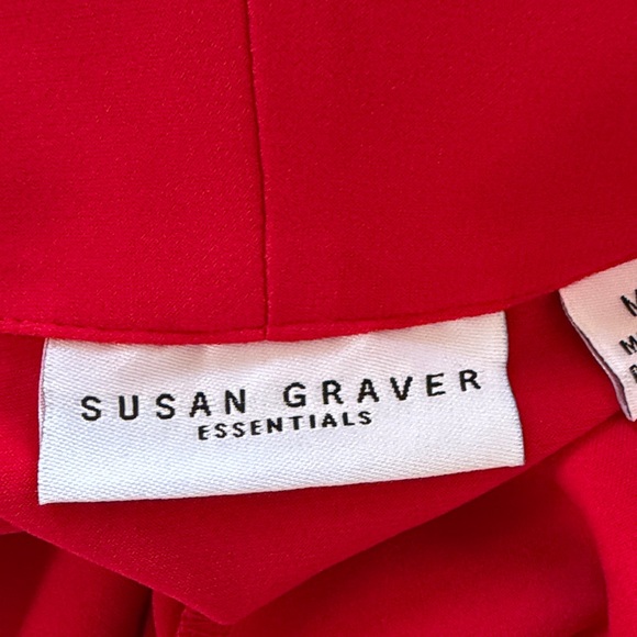 Susan Graver, Red 3/4 sleeve light weight jacket shrug - Picture 7 of 8